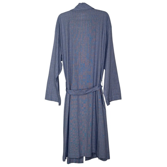 Polo Ralph Lauren Large / X-Large L/XL Navy Plaid Cotton Robe House Coat Light - Picture 2 of 5